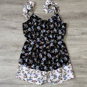 Altar'd State Black Floral one piece Romper size Large